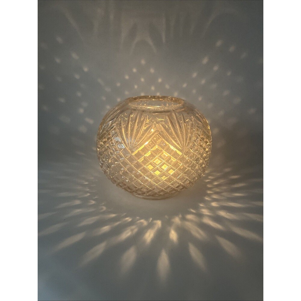 Round Pressed Glass Rose Bowl Vase/Fairy Lamp